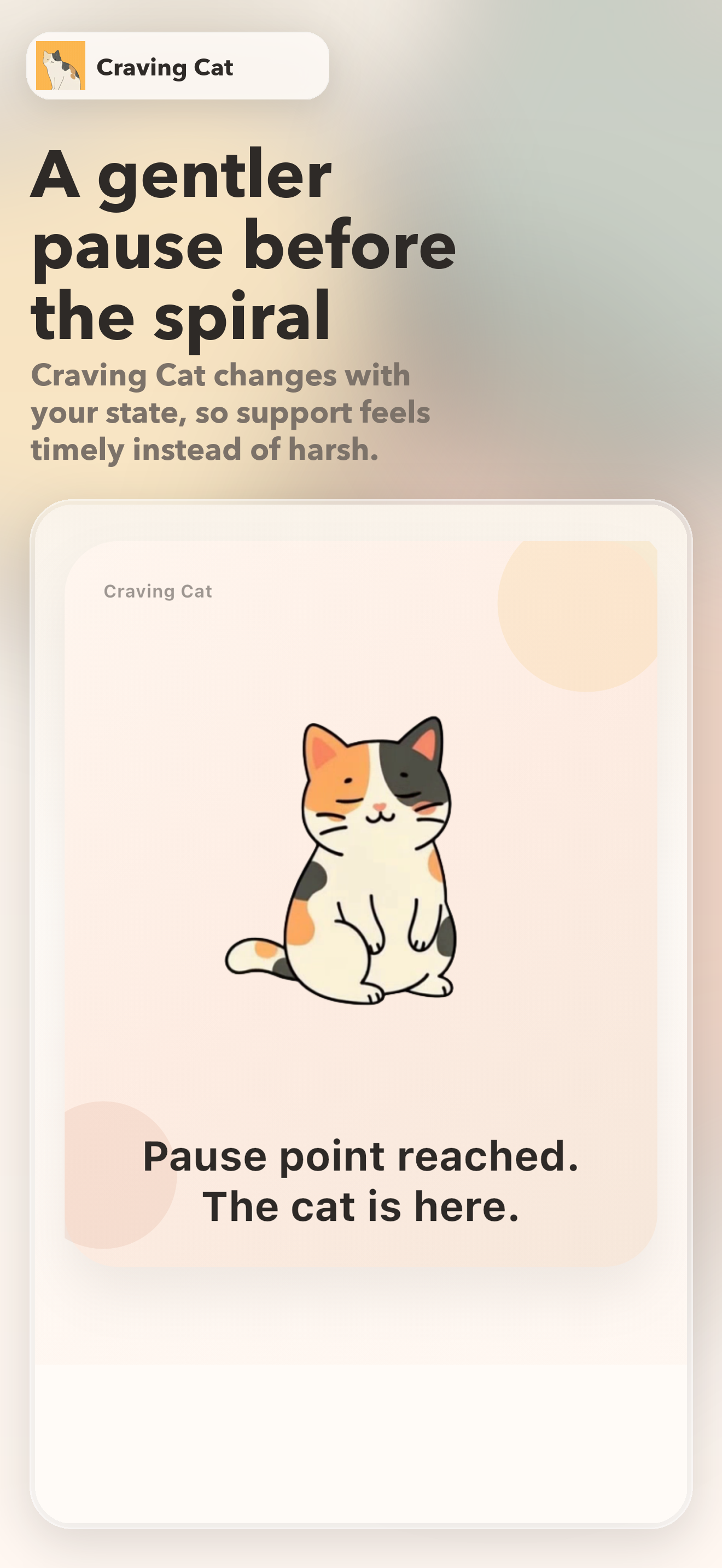 Craving Cat English screenshot 1: a gentler pause before the spiral