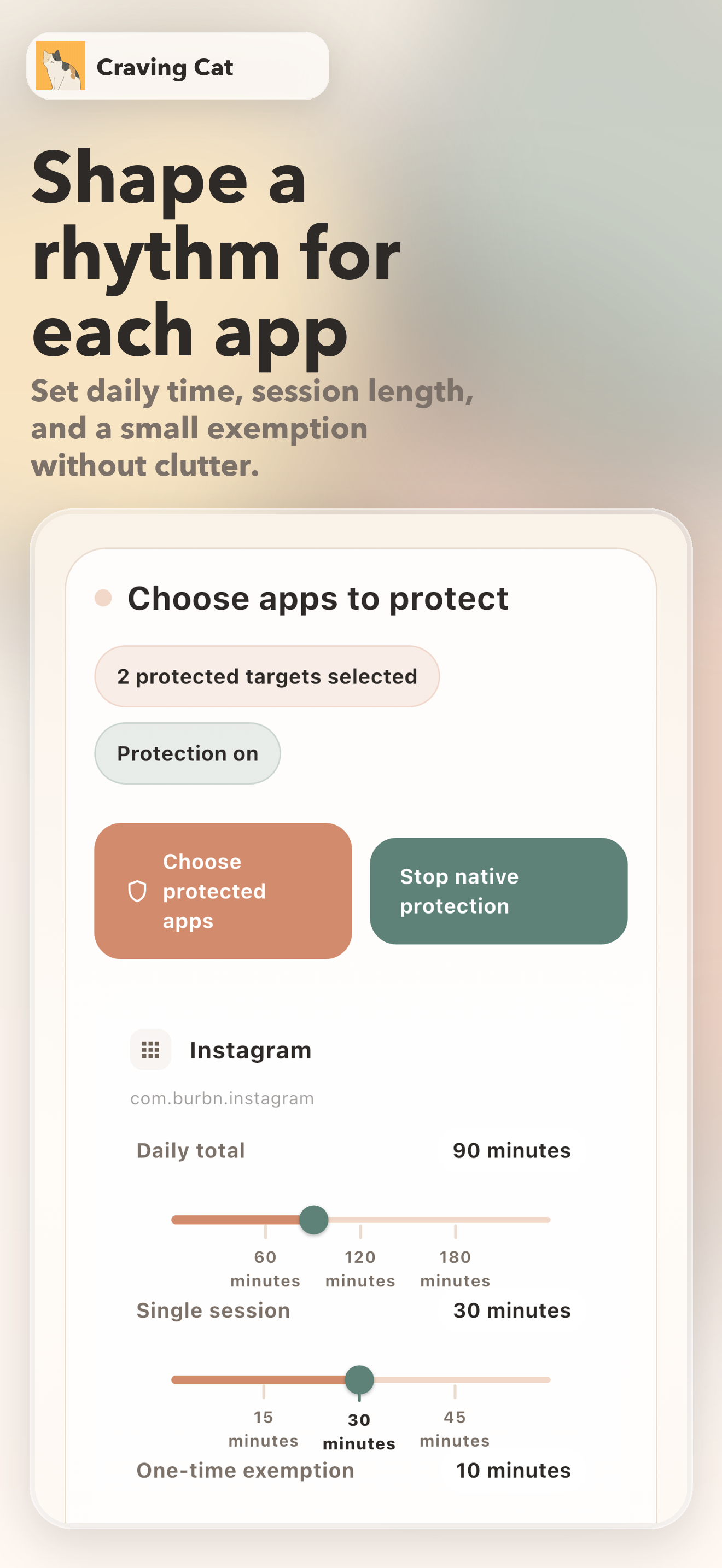 Craving Cat English screenshot 3: shape a rhythm for each app