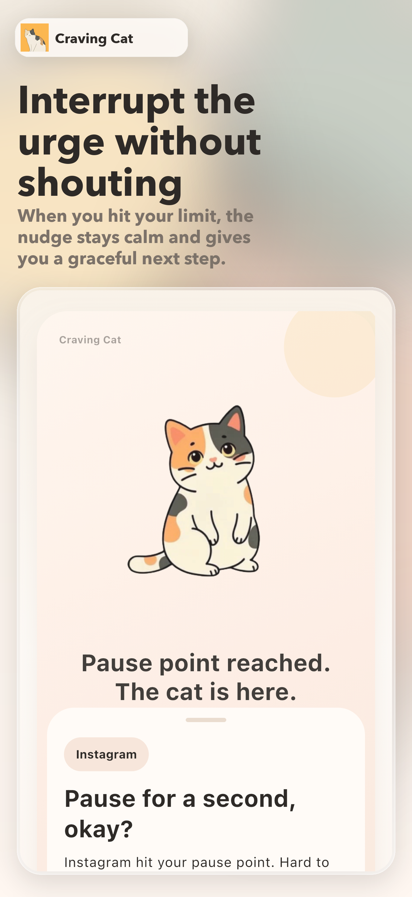 Craving Cat English screenshot 4: interrupt the urge without shouting