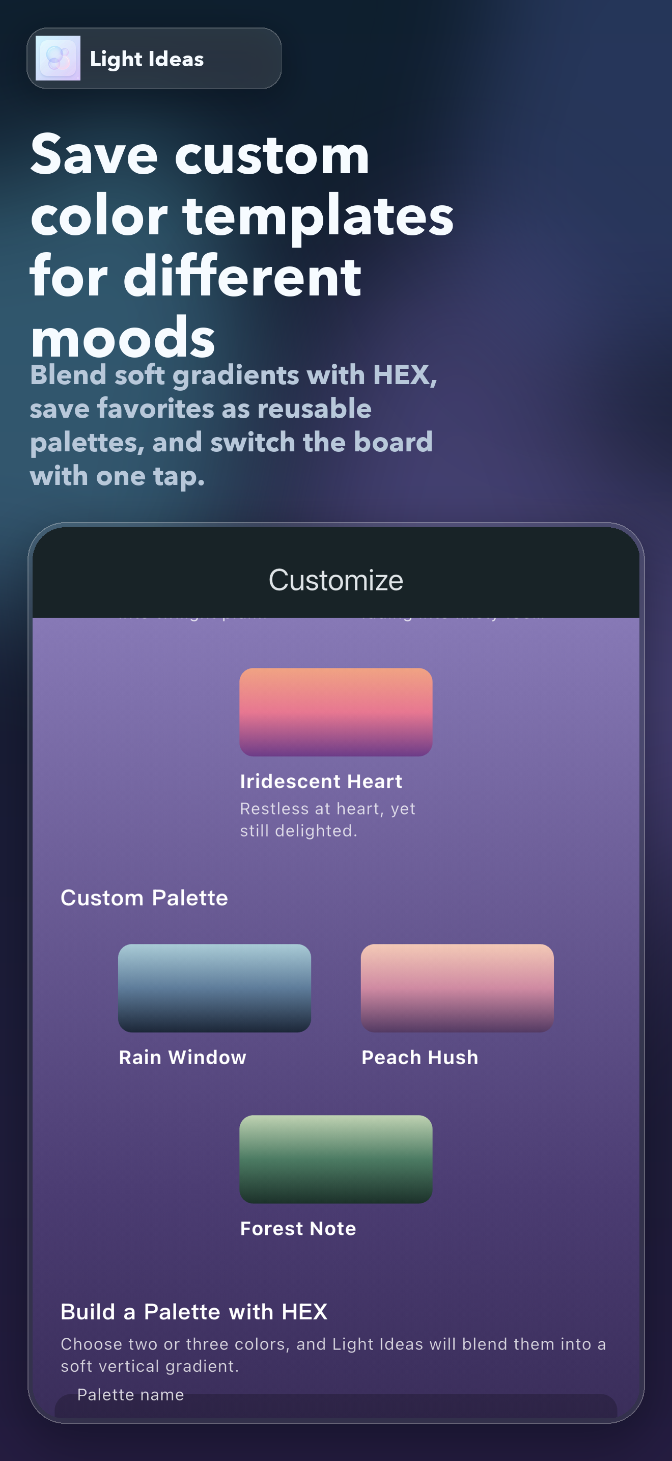 Light Ideas English screenshot 6: custom color templates